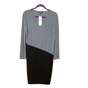 DKNY Colorblock Sheath Dress Stretch Unlined NWT Size Large